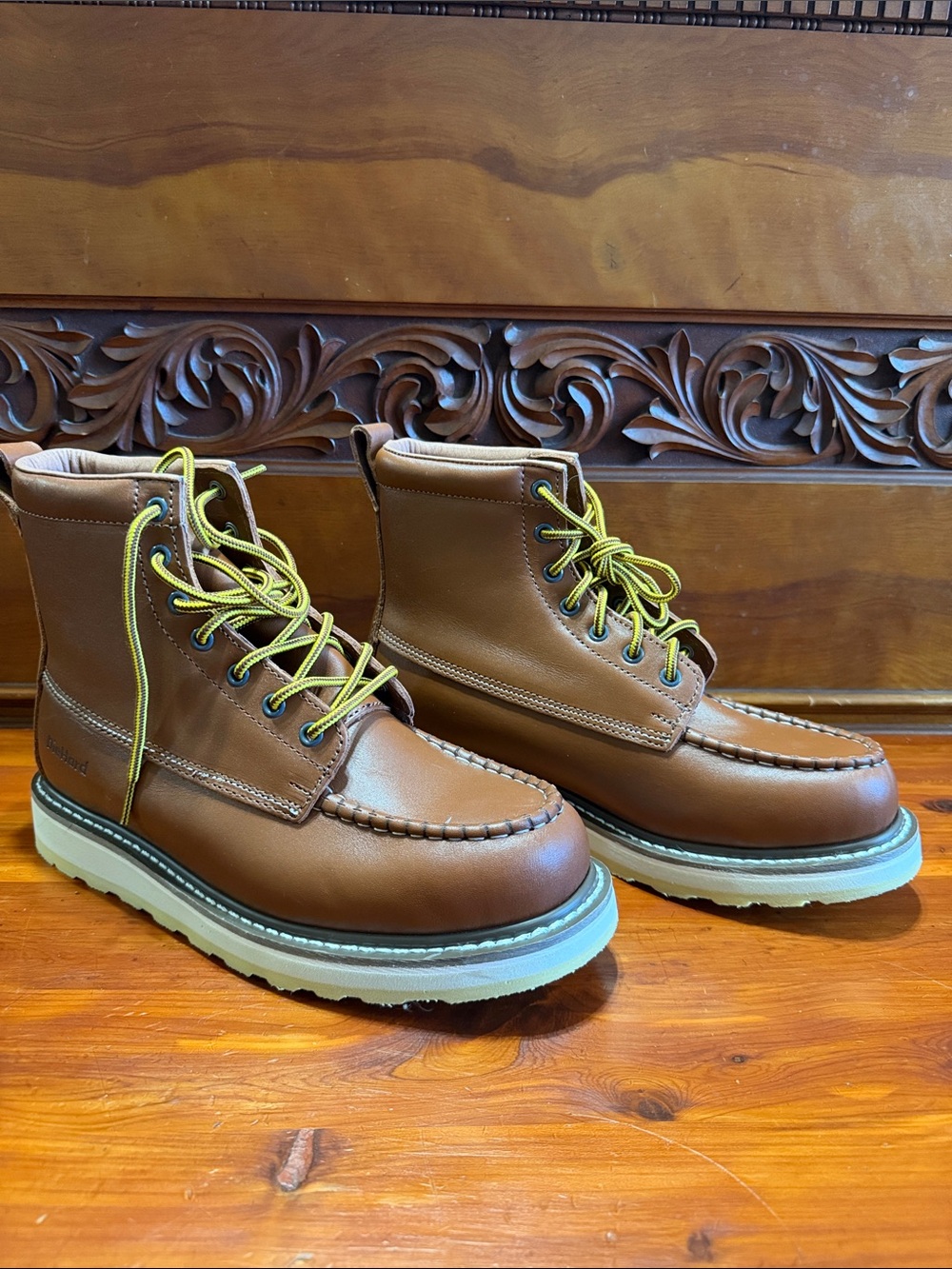 DieHard SureTrack 6" Leather Moc Toe Work Boots 10.5 EE Wide NWOT Brown 84994